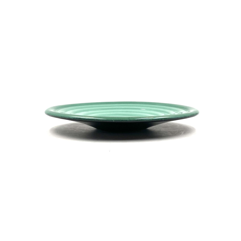 Mid century green ceramic plate by Giuseppe Mazzotti for Albisola, Italy 1960s