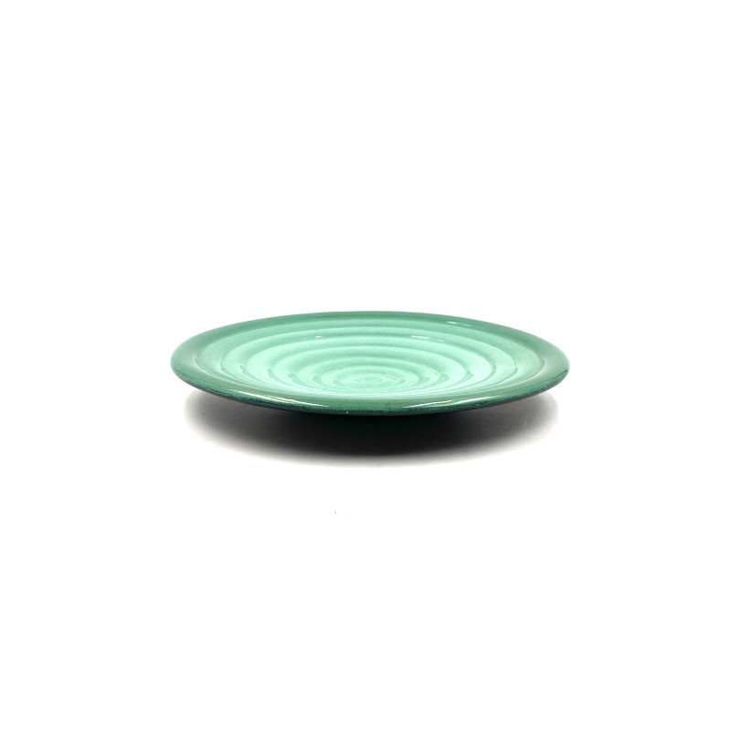 Mid century green ceramic plate by Giuseppe Mazzotti for Albisola, Italy 1960s