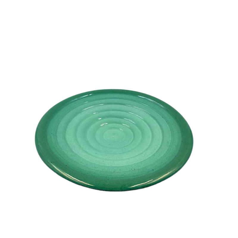 Mid century green ceramic plate by Giuseppe Mazzotti for Albisola, Italy 1960s