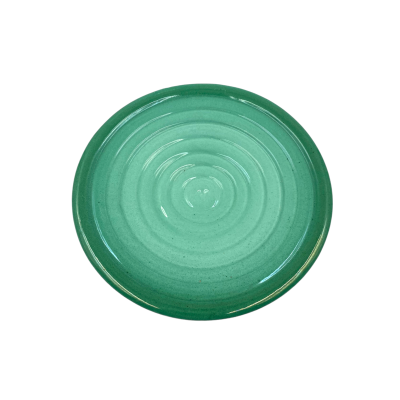 Mid century green ceramic plate by Giuseppe Mazzotti for Albisola, Italy 1960s