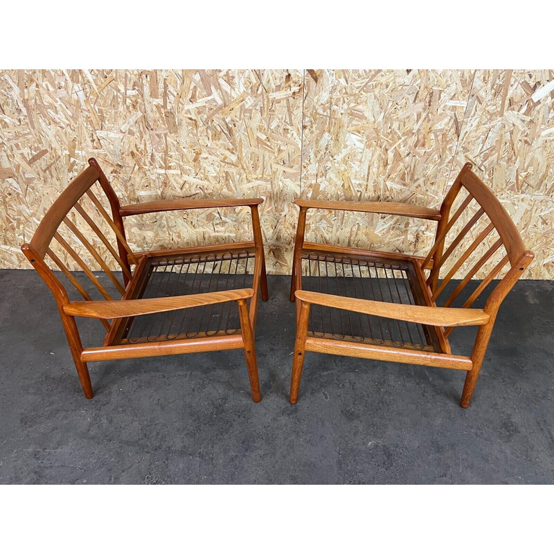 Pair of vintage teak armchair by Svend Aage Eriksen for Glostrup, 1960-1970s