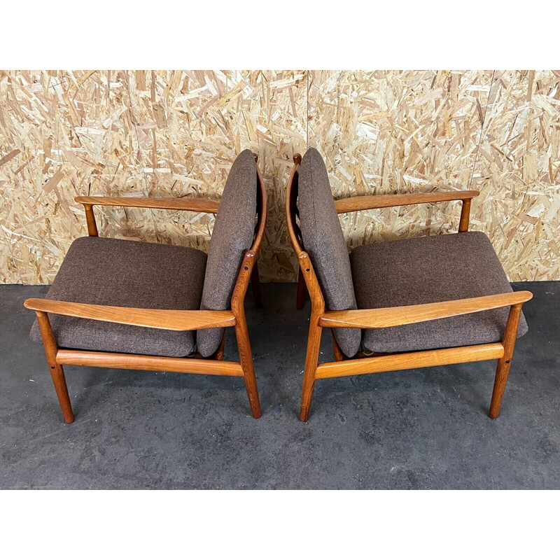 Paar vintage teakhouten fauteuils van Svend Aage Eriksen voor Glostrup, jaren 1960-1970