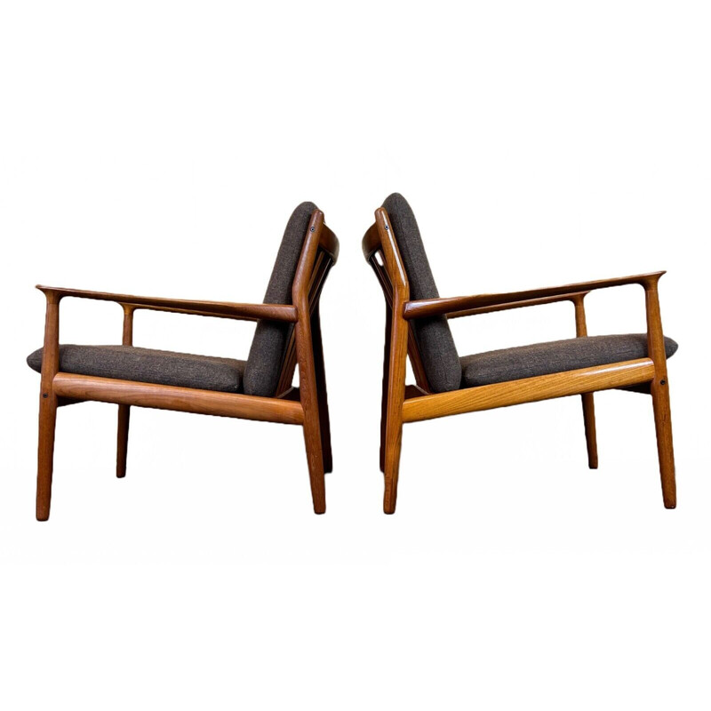 Coppia di poltrone vintage in teak di Svend Aage Eriksen per Glostrup, 1960-1970