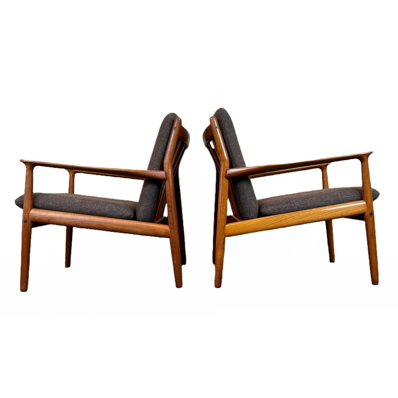 Pair of vintage teak armchair by Svend Aage Eriksen for Glostrup, 1960-1970s