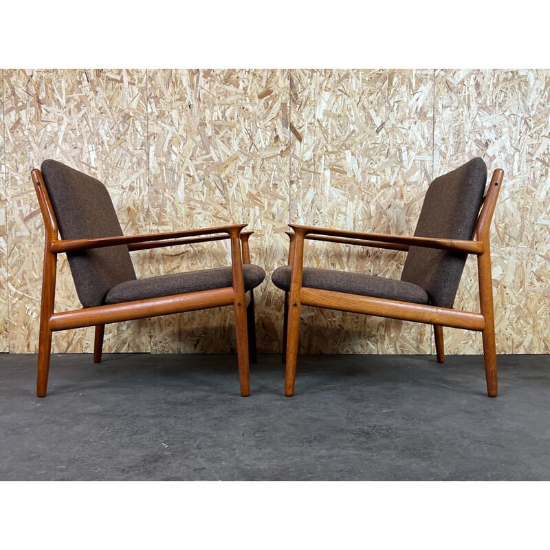 Pair of vintage teak armchair by Svend Aage Eriksen for Glostrup, 1960-1970s