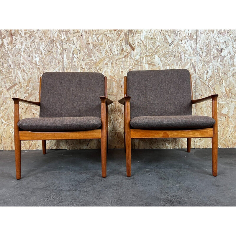 Pair of vintage teak armchair by Svend Aage Eriksen for Glostrup, 1960-1970s