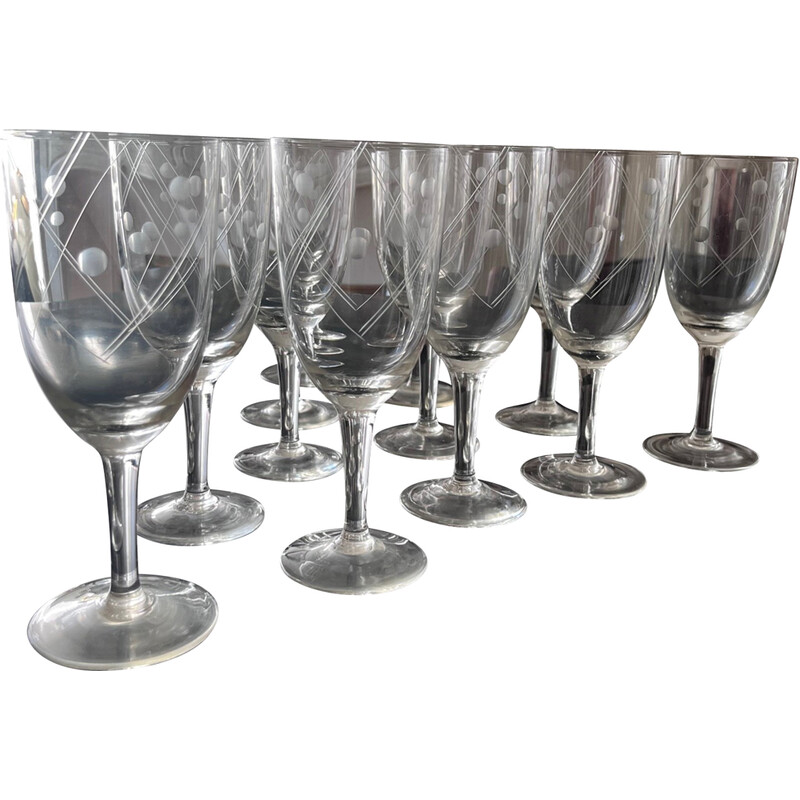 Set di bicchieri vintage cesellati, 1950