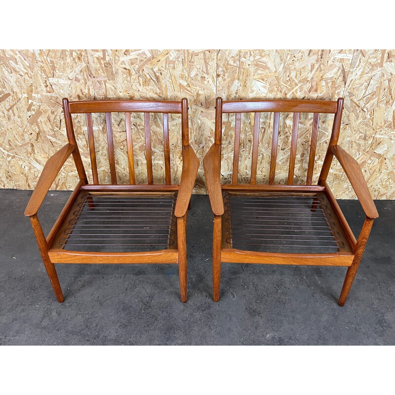 Pair of vintage teak armchairs by Svend Aage Eriksen for Glostrup, 1960-1970s