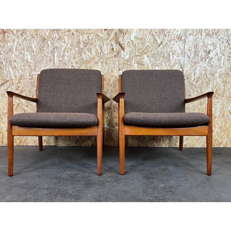 Pair of vintage teak armchairs by Svend Aage Eriksen for Glostrup, 1960-1970s