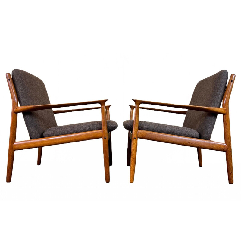 Paire de fauteuils vintage en teck par Svend Aage Eriksen pour Glostrup, 1960-1970
