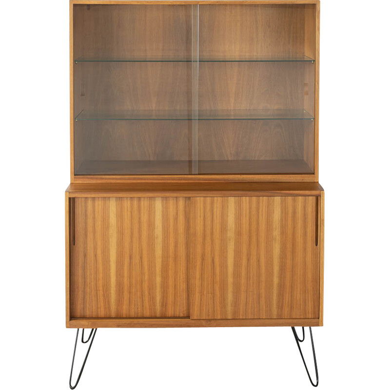 Vintage display cabinet in walnut veneer, Germany 1950s