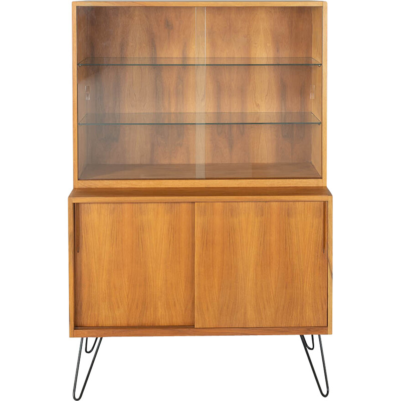 Vintage display cabinet in walnut veneer, Germany 1950s