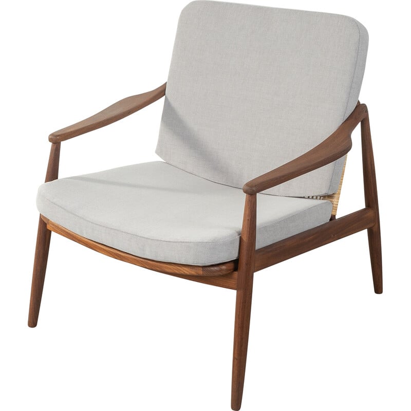 Vintage fauteuil met teakhouten frame van Hartmut Lohmeyer voor Wilkhahn, 1950