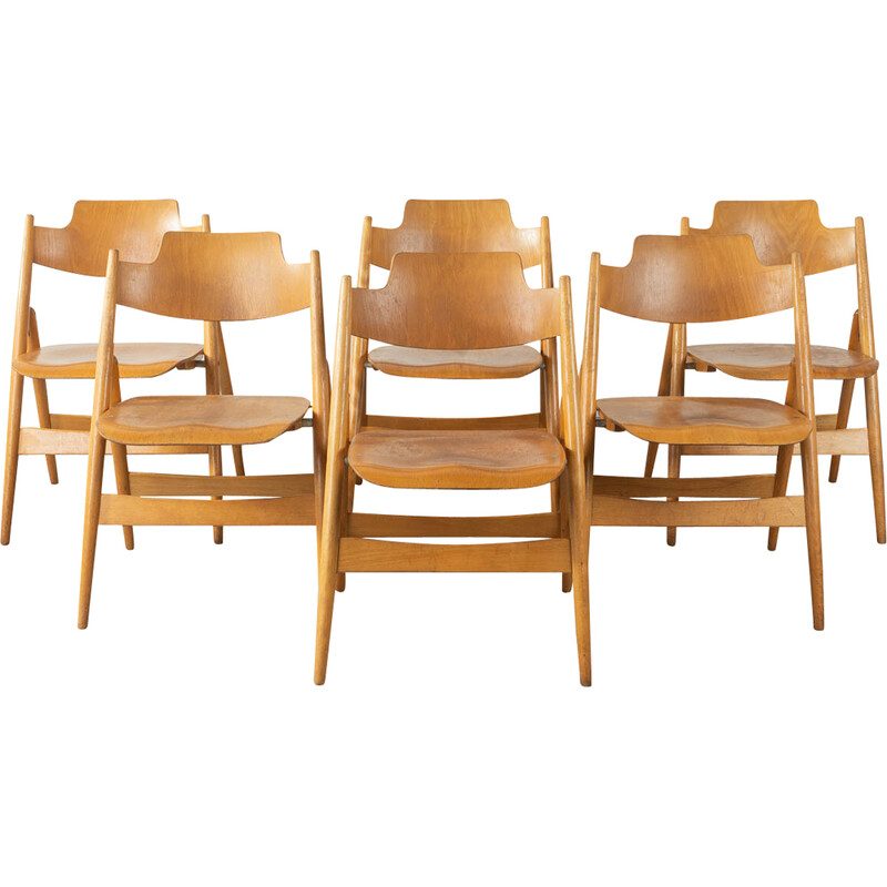 Conjunto de 6 cadeiras Se 18 da vintage de Egon Eiermann para Wilde e Spieth, Alemanha 1952