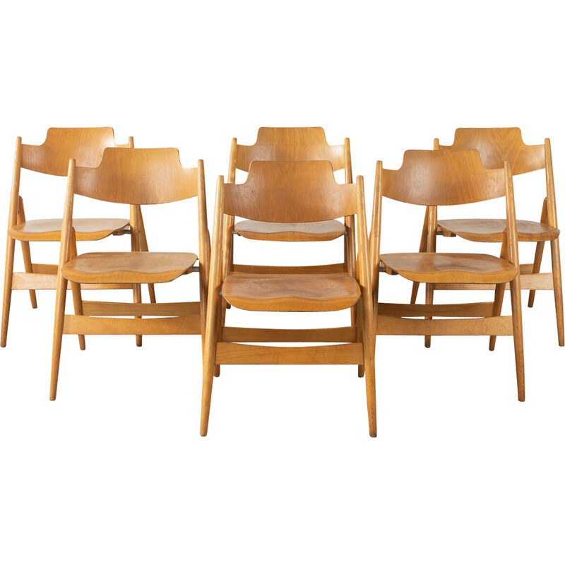 Set of 6 vintage Se 18 chairs by Egon Eiermann for Wilde and Spieth, Germany 1952