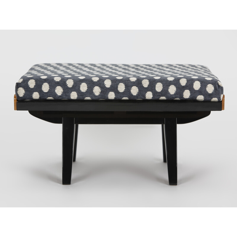 Tatra black ottoman in wood - 1960