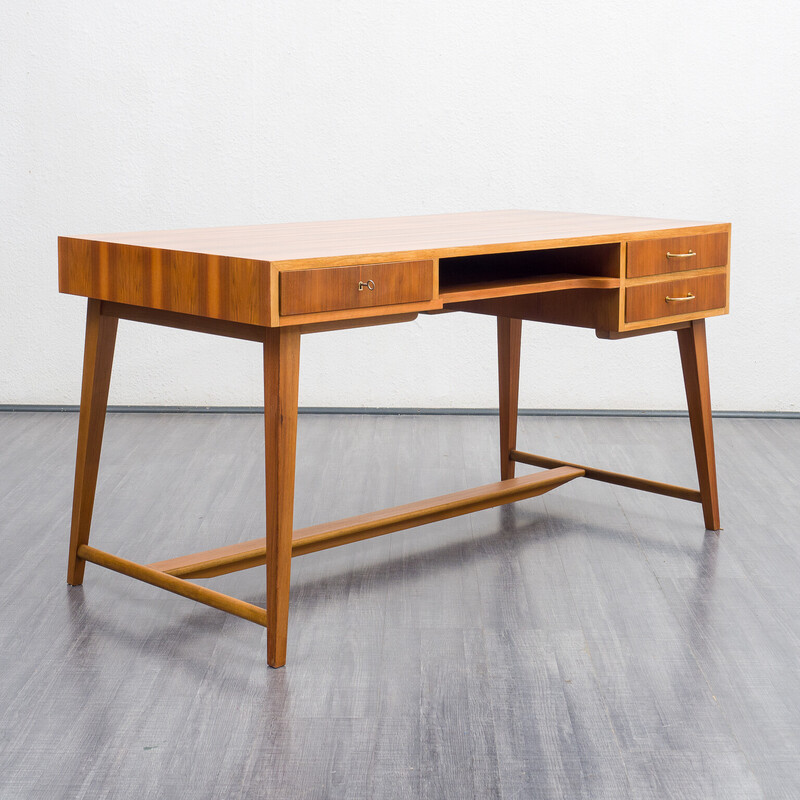 Vintage walnut desk by Georg Satink for Wk Möbel, 1950s