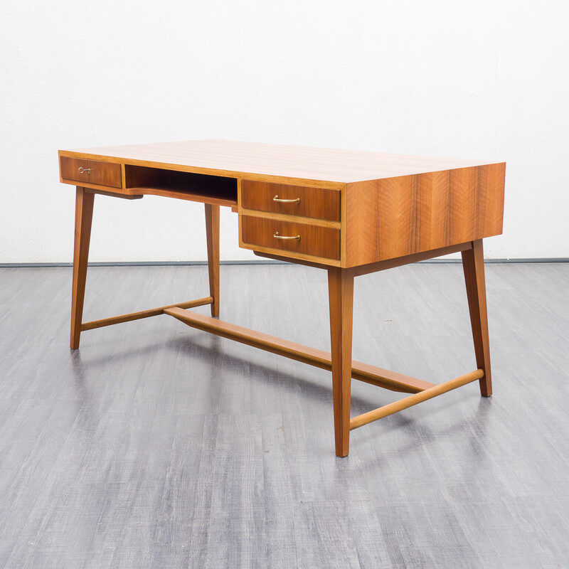 Vintage walnut desk by Georg Satink for Wk Möbel, 1950s