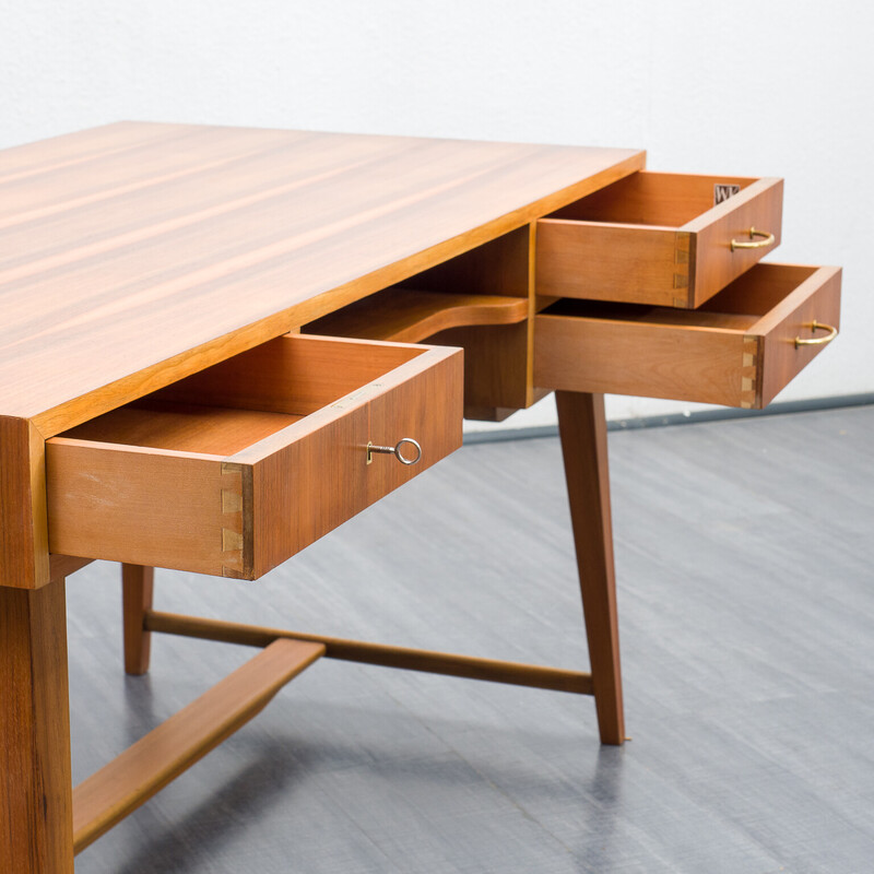 Vintage walnut desk by Georg Satink for Wk Möbel, 1950s