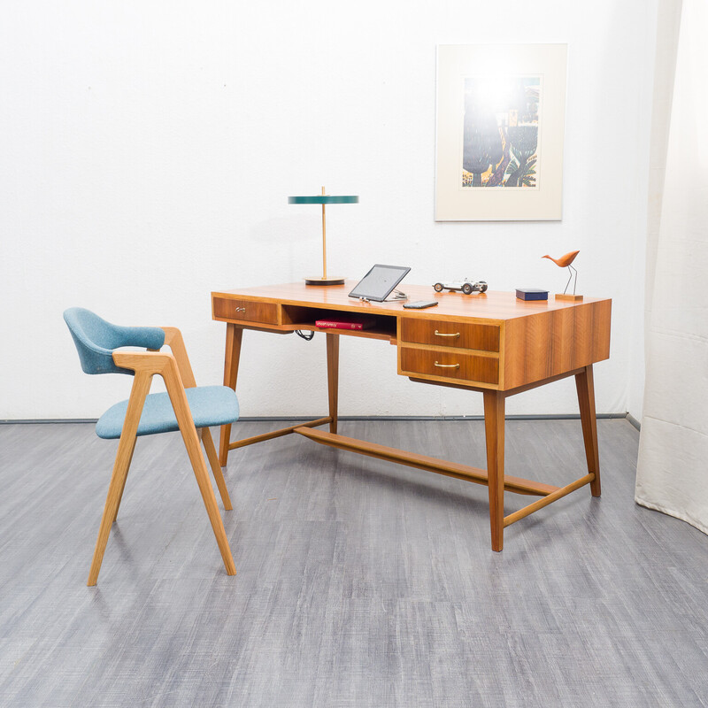 Vintage walnut desk by Georg Satink for Wk Möbel, 1950s