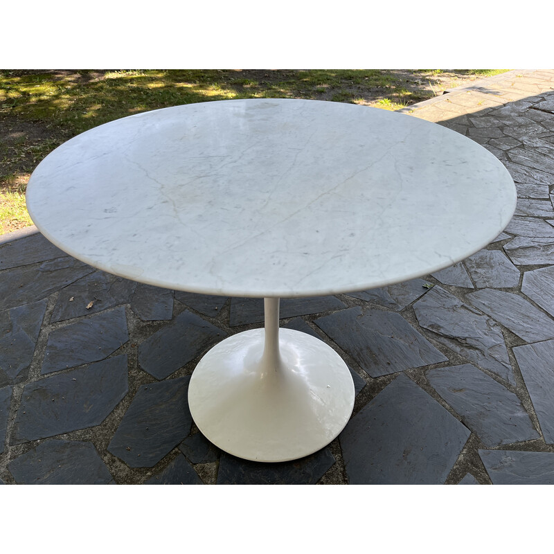 Mesa de tulipas Vintage em mármore Arabescato da Eero Saarinen para a Knoll International