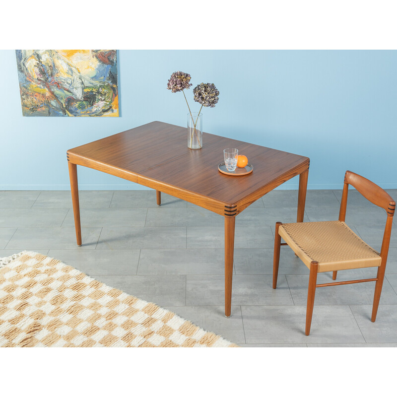 Vintage extendable teak dining table by H.W. Klein for Bramin, Denmark 1960s