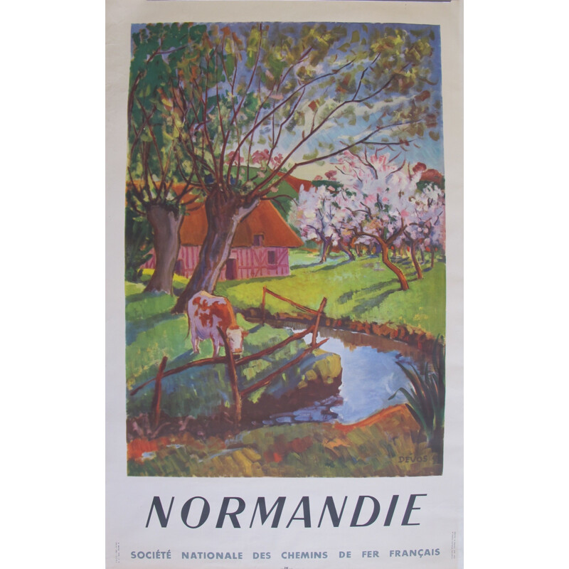 Normandy railway poster, DEVOS - 1940s