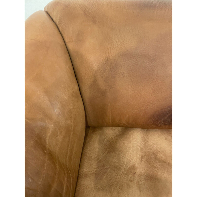 Vintage brown leather sofa model Ds47 De Sede, Switzerland 1970s