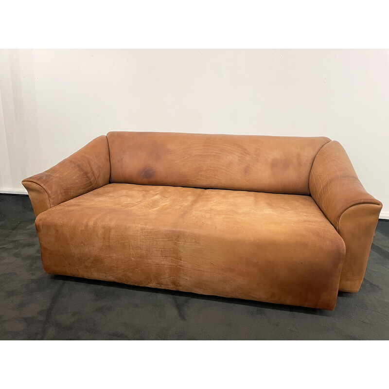 Vintage brown leather sofa model Ds47 De Sede, Switzerland 1970s