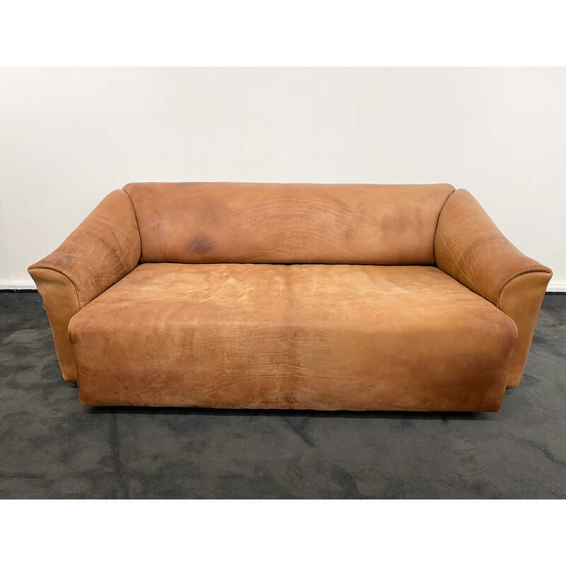 Canapé vintage en cuir brun modèle Ds47 De Sede, Suisse 1970