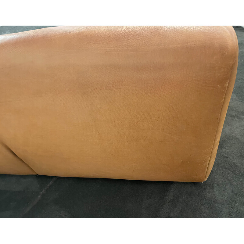 Sofá de cuero marrón modelo Ds47 De Sede, Suiza 1970