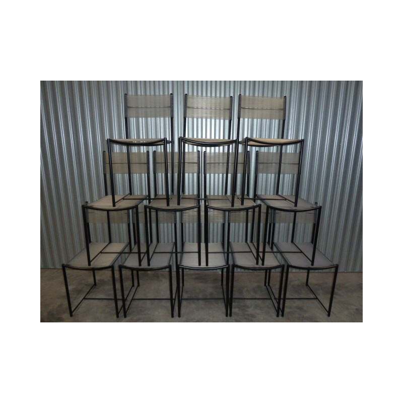 Alias "Spaghetti" black lacquered and pvc chairs, Giandomenico BELOTTI - 1990s