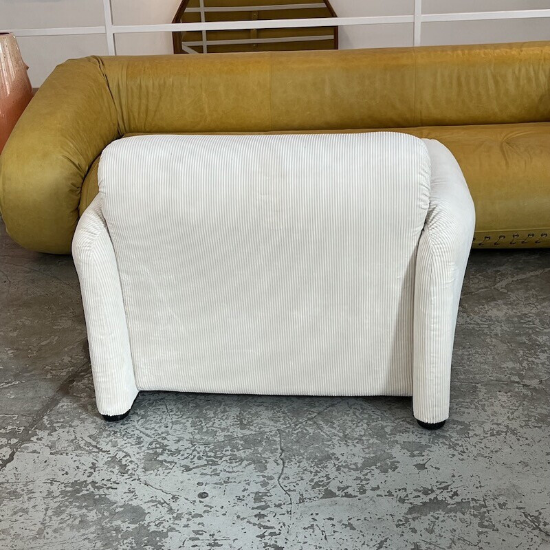 Vintage Sessel und Ottoman "Maralunga" von Vico Magistretti für Cassina, 1970