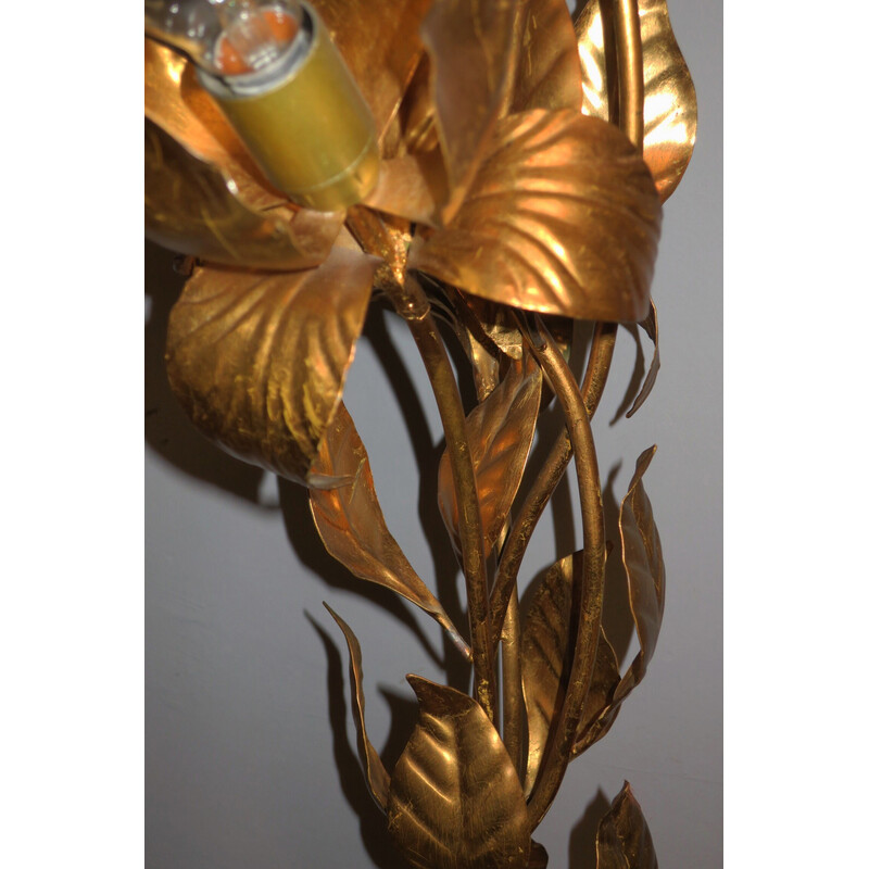 Lámpara de pie de árbol vintage bañada en oro de Hans Kögl, años 70