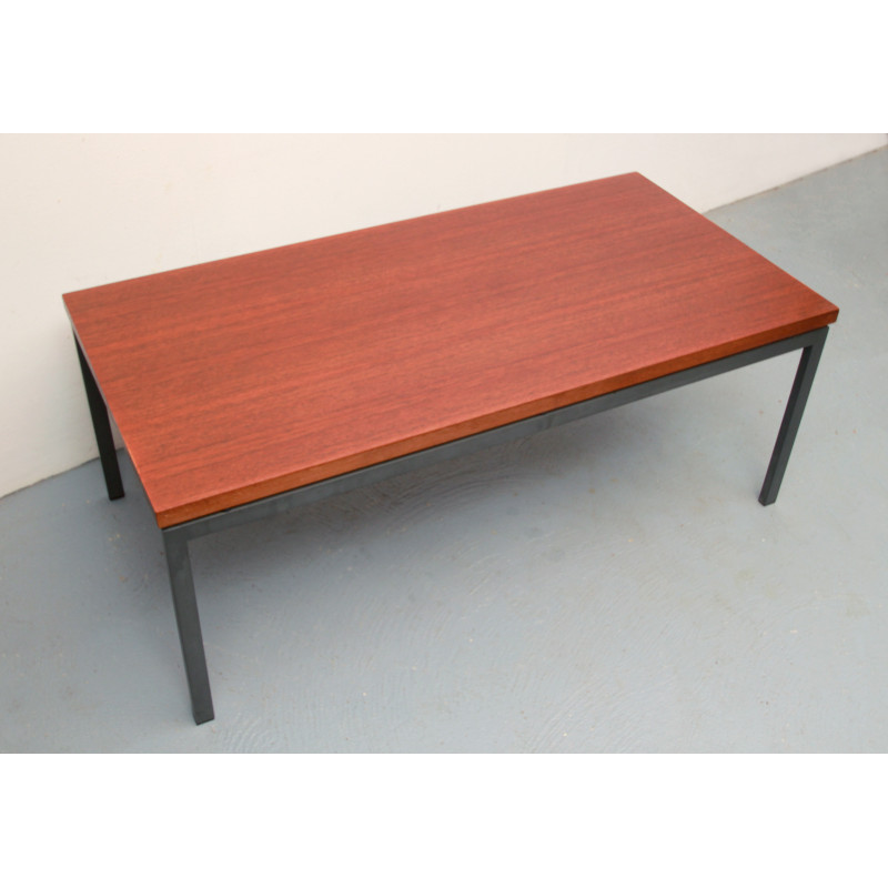 Vintage coffee table in teak and metal, 1960s