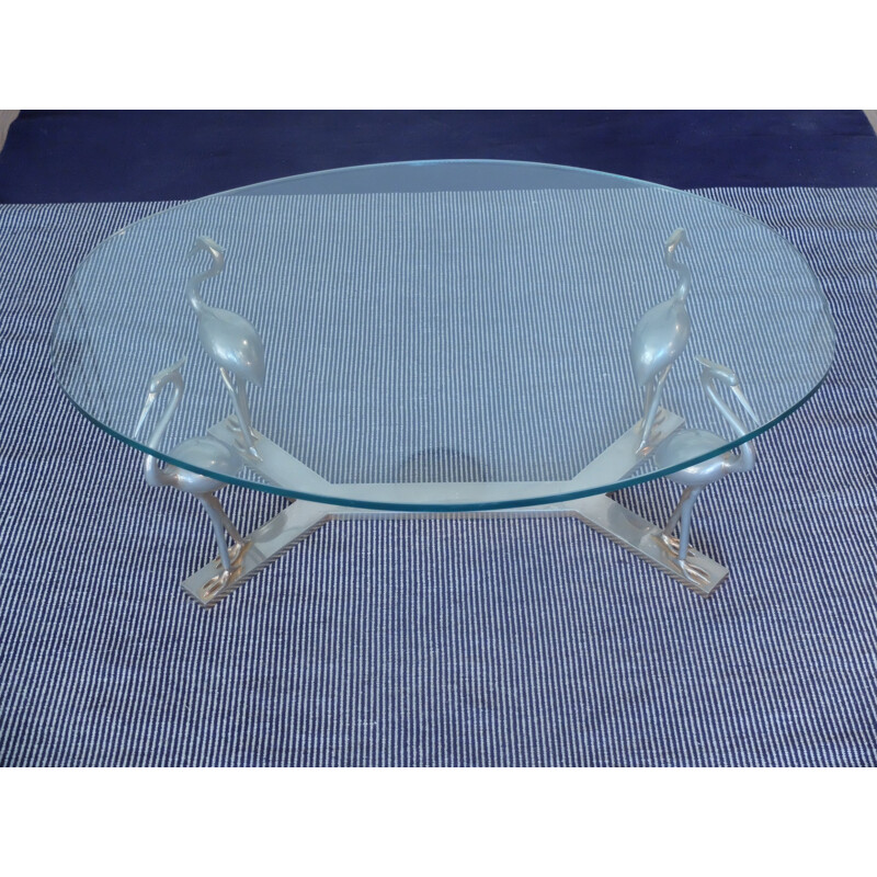 Brass and glass coffee table - 1960s
