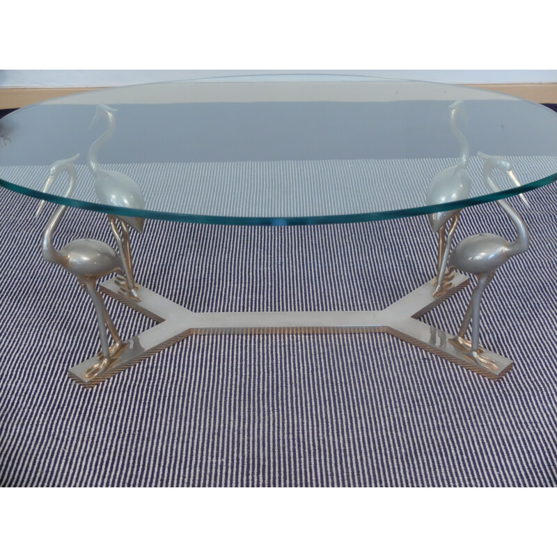Brass and glass coffee table - 1960s