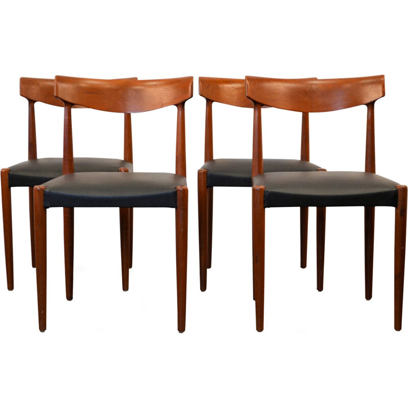 Set of 4 Slagelse Møbelfabrik teak dining chairs, Knud FAERCH - 1960s