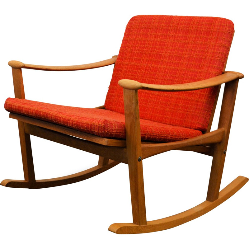 Nissen mid-century Danish oak rocking chair, Finn JUHL - 1960s