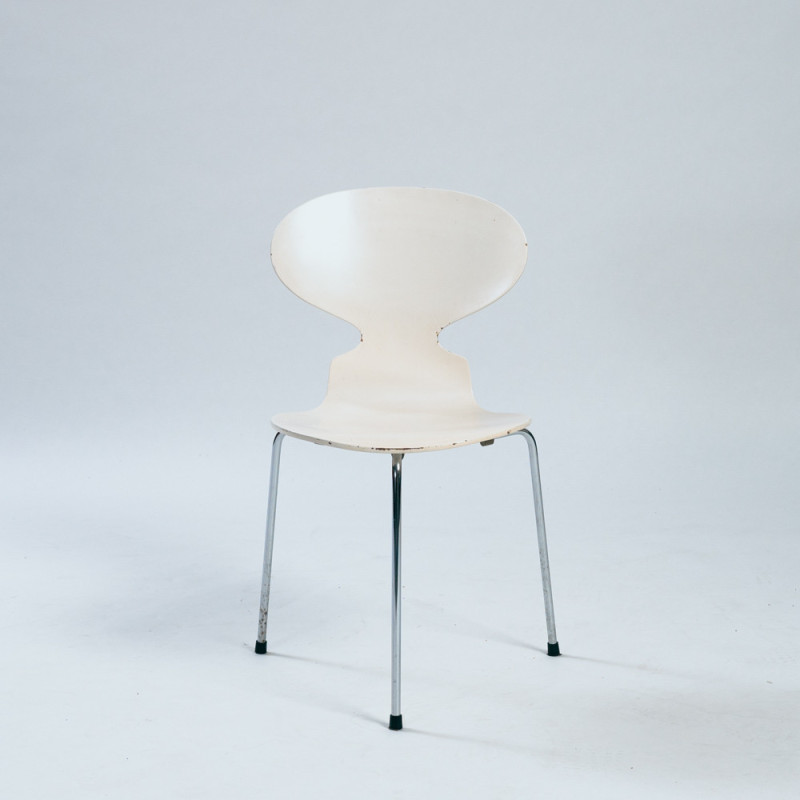 Set di 6 sedie Ant bianche vintage di Arne Jacobsen per Fritz Hansen, 1981