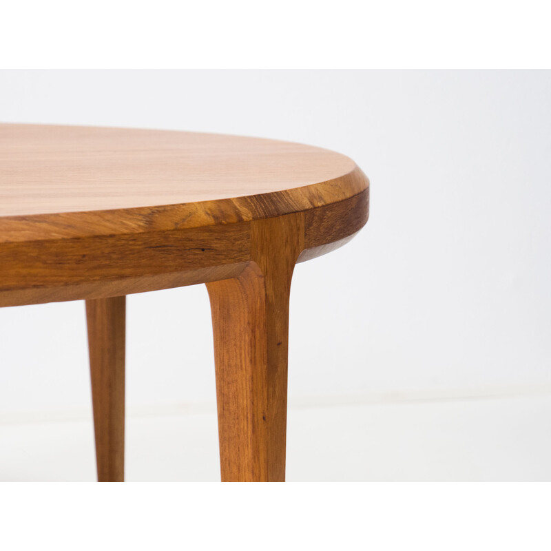 Vintage round teak coffee table by Johannes Andersen for Cfc Silkeborg, Denmark 1960s