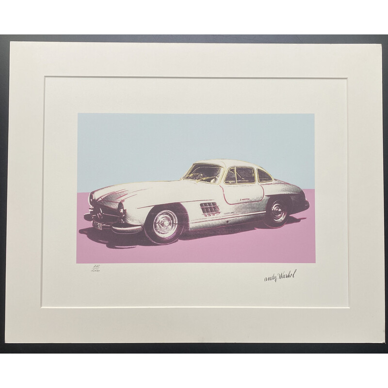 Vintage granolithography technique "Mercedes 300L Butterfly" by Andy Warhol, 1995