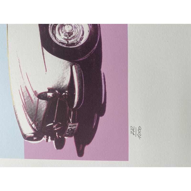Tecnica di granolitografia vintage "Mercedes 300L Butterfly" di Andy Warhol, 1995