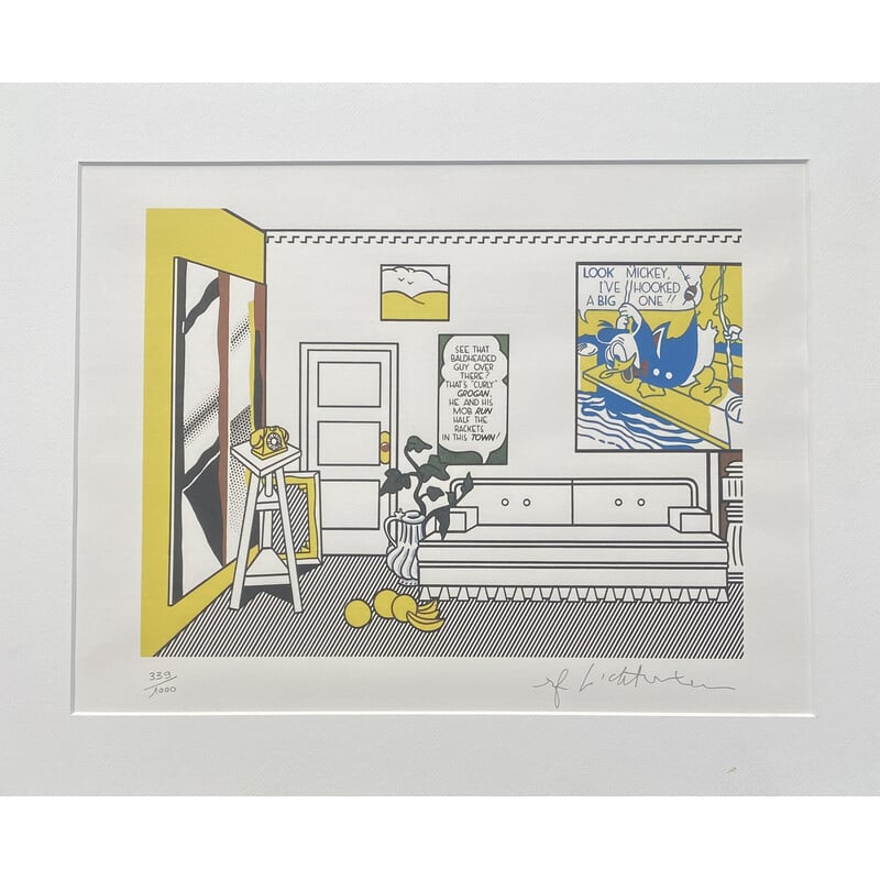 Technique granolithographie vintage "Artist’s Studio Look Mickey" par Roy Lichtenstein, 1995