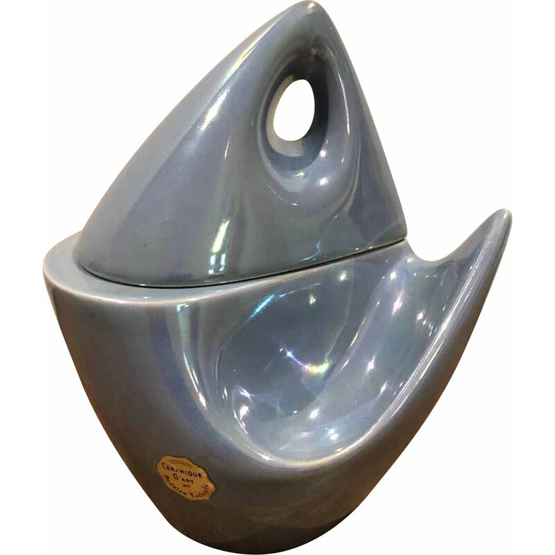 Scatola vintage in ceramica Vercéram, 1950