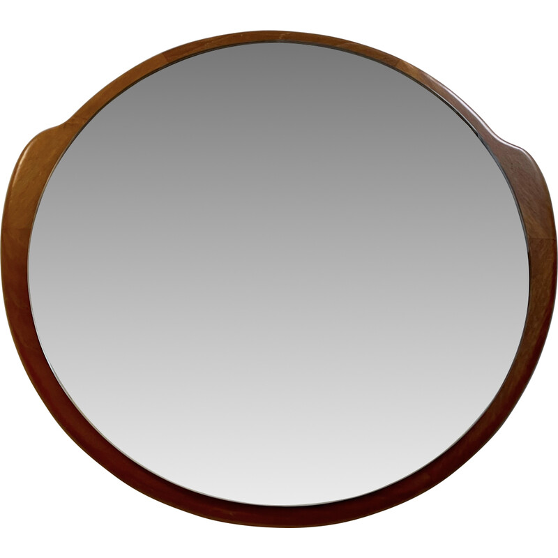 Espelho redondo de teca vintage