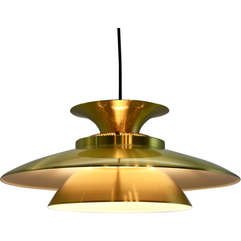 Danish hanging lamp in brass and aluminium - 1960s