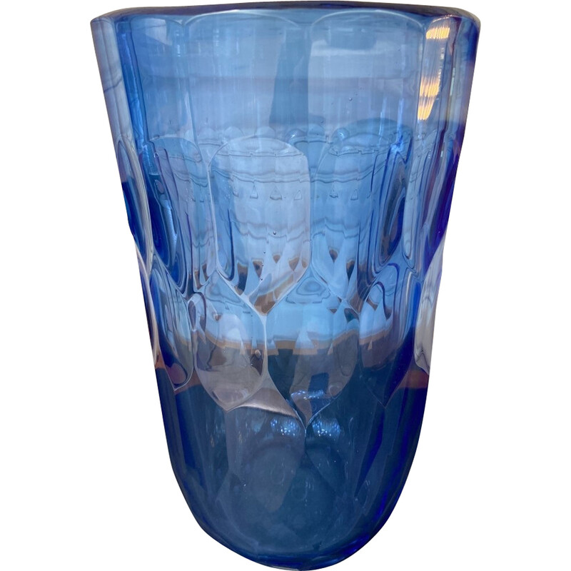vase vintageen verre - bleu