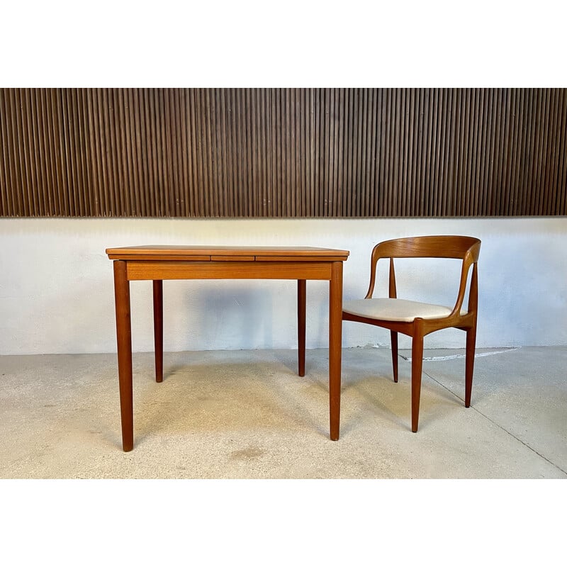 Danish vintage extendable square teak dining table by Poul Hundevad for Hundevad and Co., 1960s