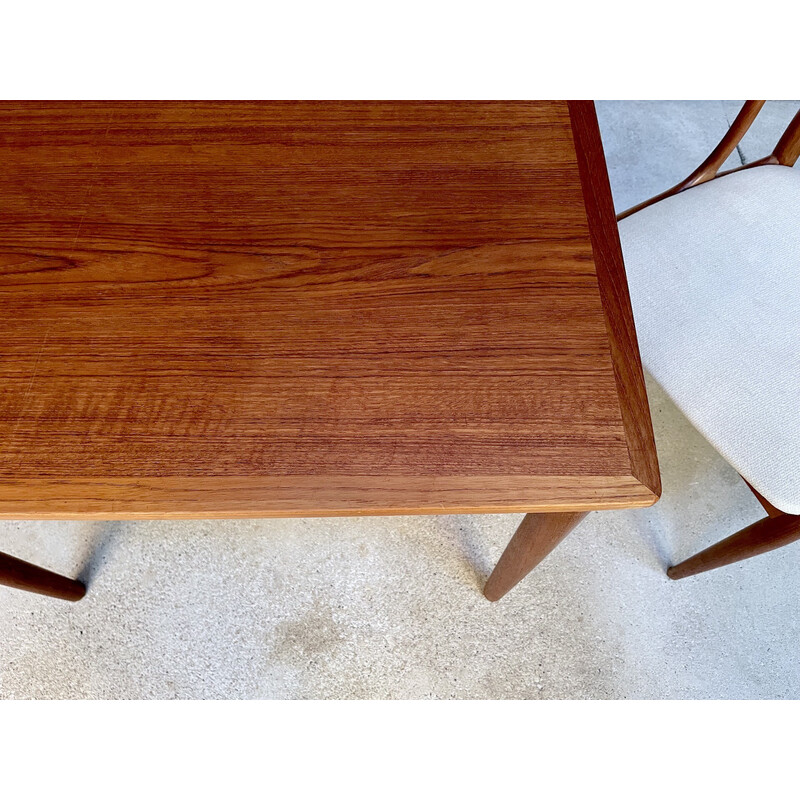 Danish vintage extendable square teak dining table by Poul Hundevad for Hundevad and Co., 1960s